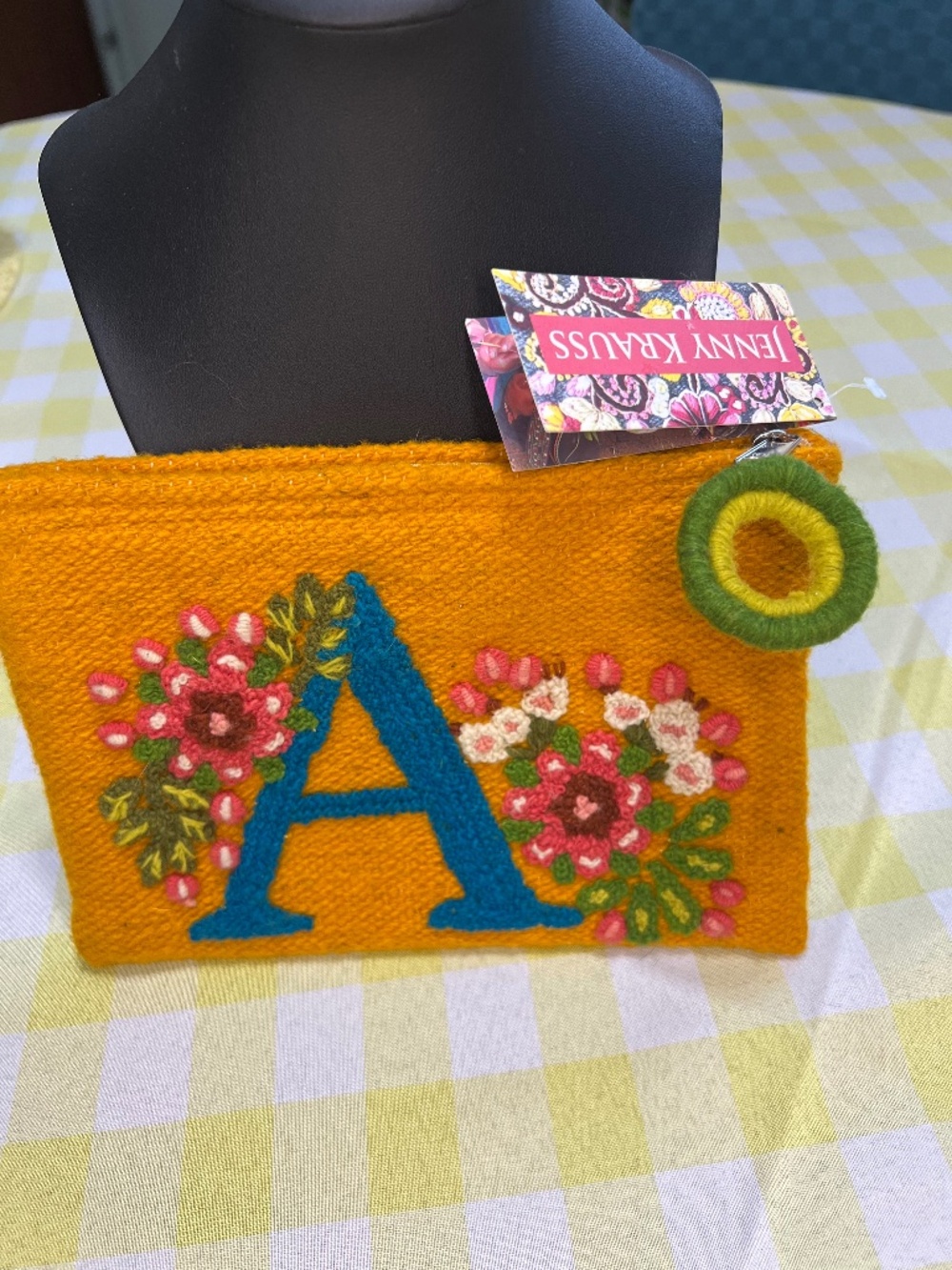 Jenny Kraus “A” Initial Sweet Nothings Pouch